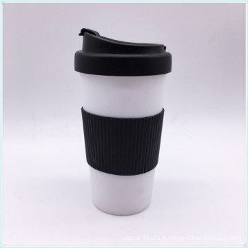 Tasse en plastique réutilisable en plastique sans plastique BPA avec couvercle